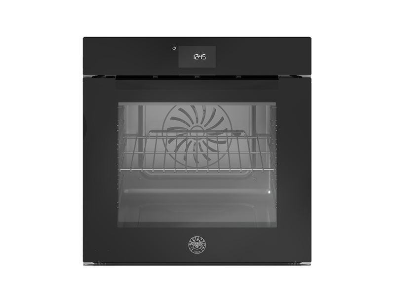 60cm Electric Pyro Built-in oven LCD display | Bertazzoni - black glass